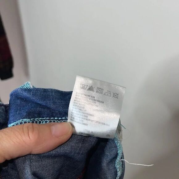 Joe Browns Womens Applique Jean Short Overalls Size 10 Blue Denim Patchwork - Picture 6 of 13